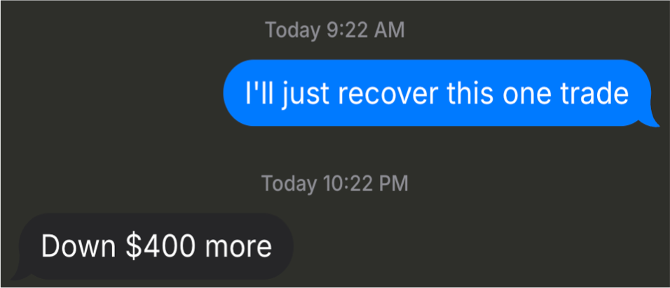 I'll just recover this one trade